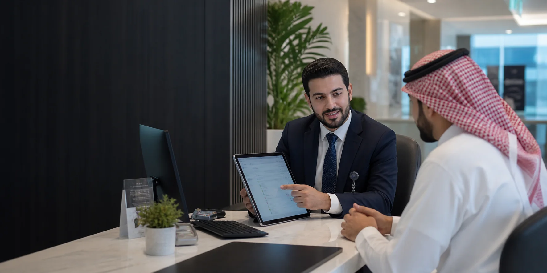 Hospital finance professional reviewing a patient account